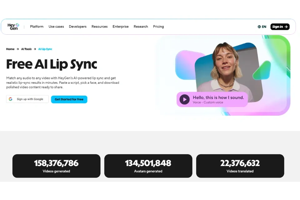 HeyGen AI avatar and lip sync video tool